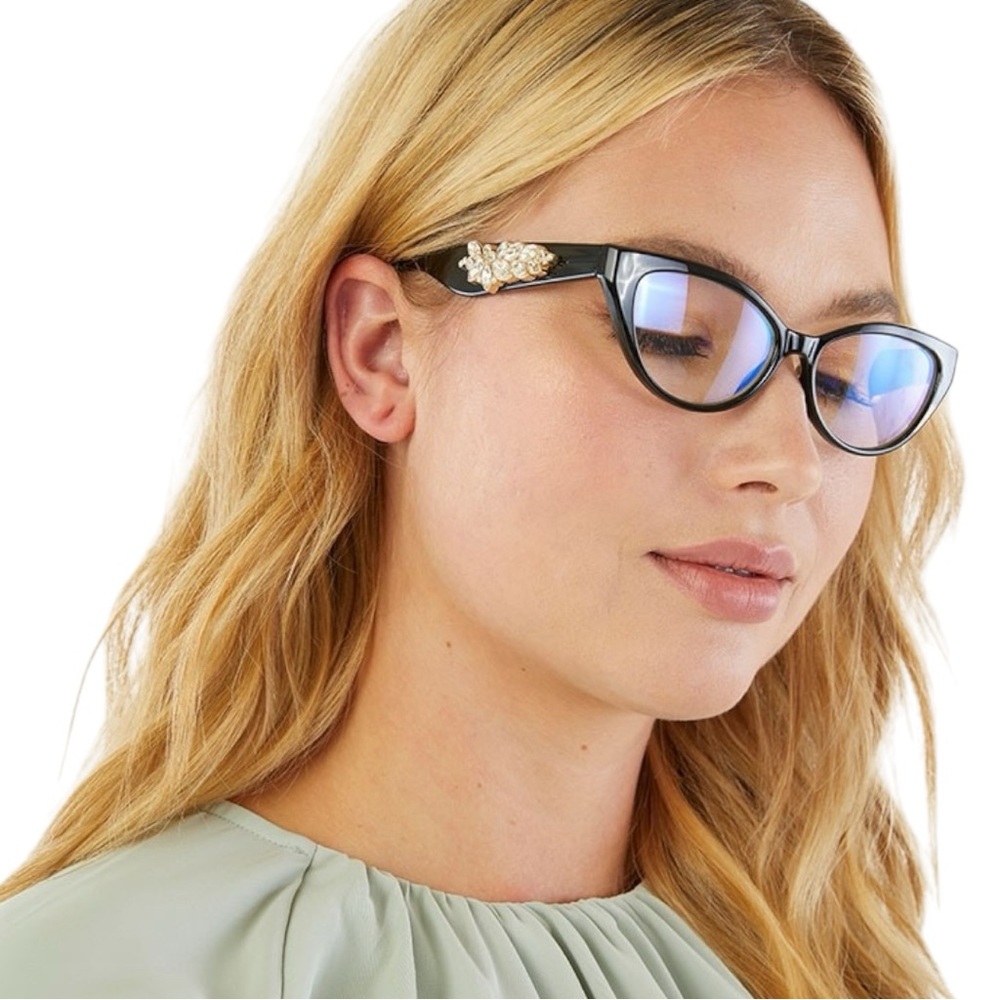 Zigi & Marais Anita Black Diamonds Blue Light Blockers Bluelight Glasses Womens